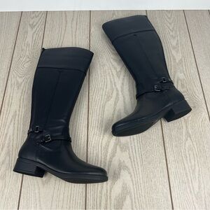 Easy Spirit Women's Leigh Leather Knee High Buckle Detail Boots 6.5M Black $189